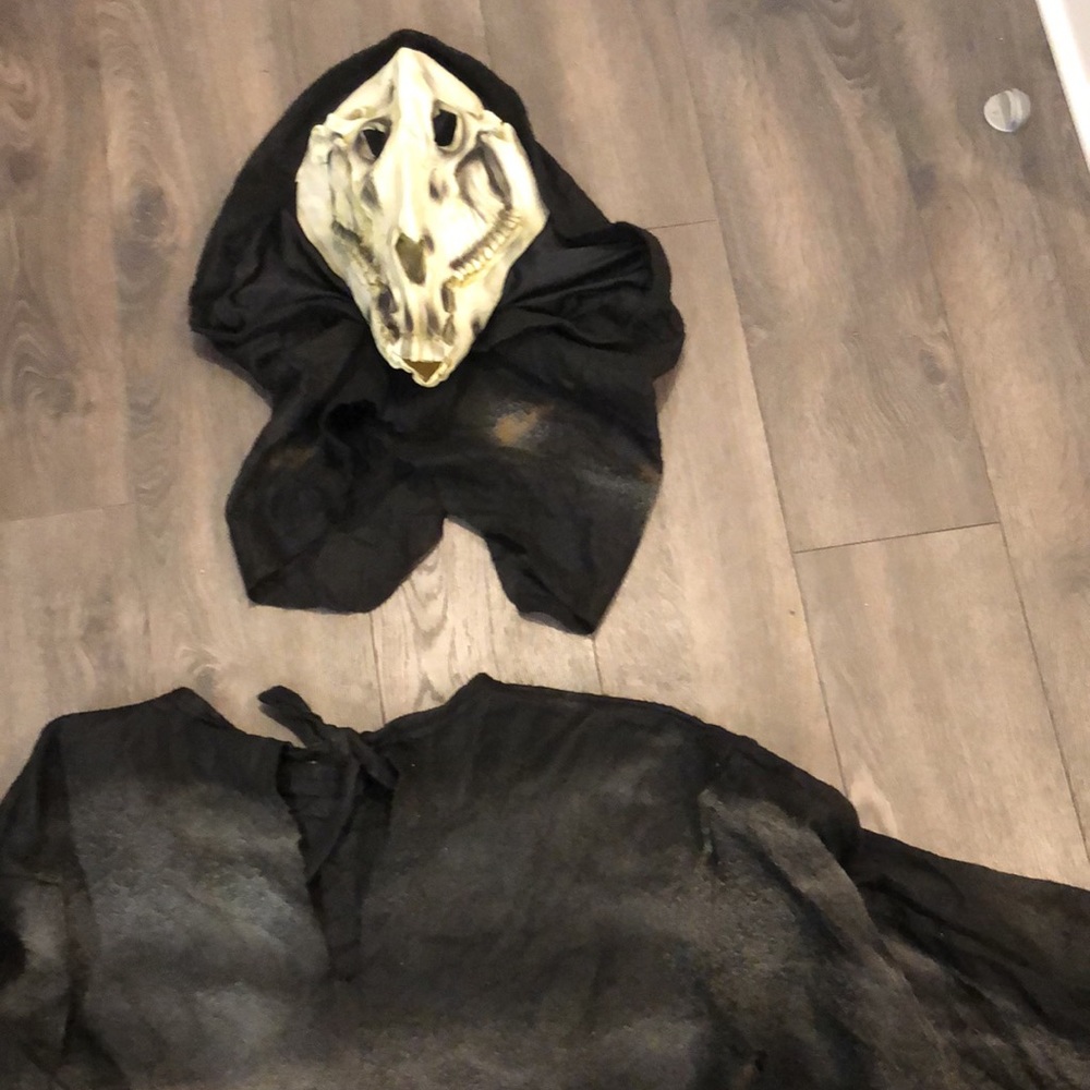 Halloween Costume Black Horse Skull Cloak